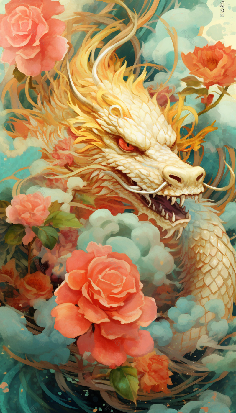 手绘中国风张嘴獠牙龙飞缠绕插画,插画/手绘图,插画/手绘图库,插画/手绘图下载,插画/手绘